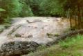 Ein riesiger Plateau-Fels bei der 'The Flume' Schlucht